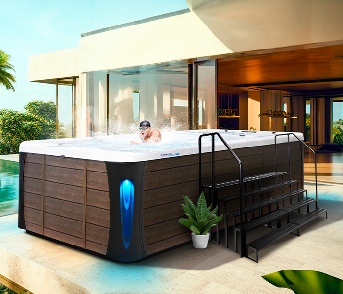 Calspas hot tub being used in a family setting - Oregon City